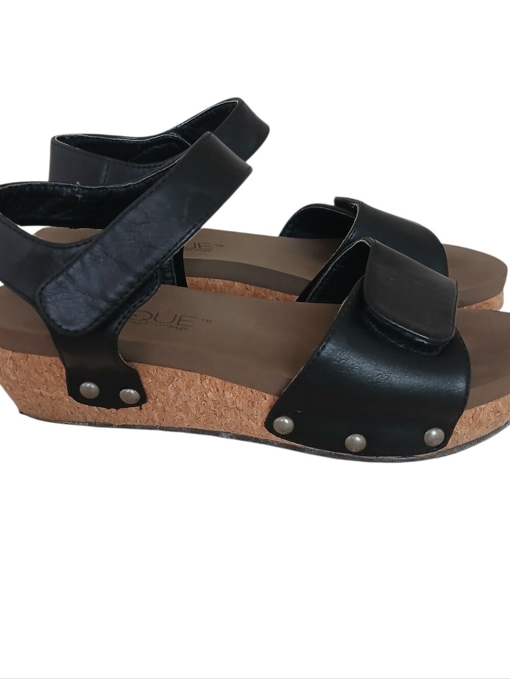 Corky's Boutique Studded Platform Sandals Women's 7 Black Lightweight Neutral